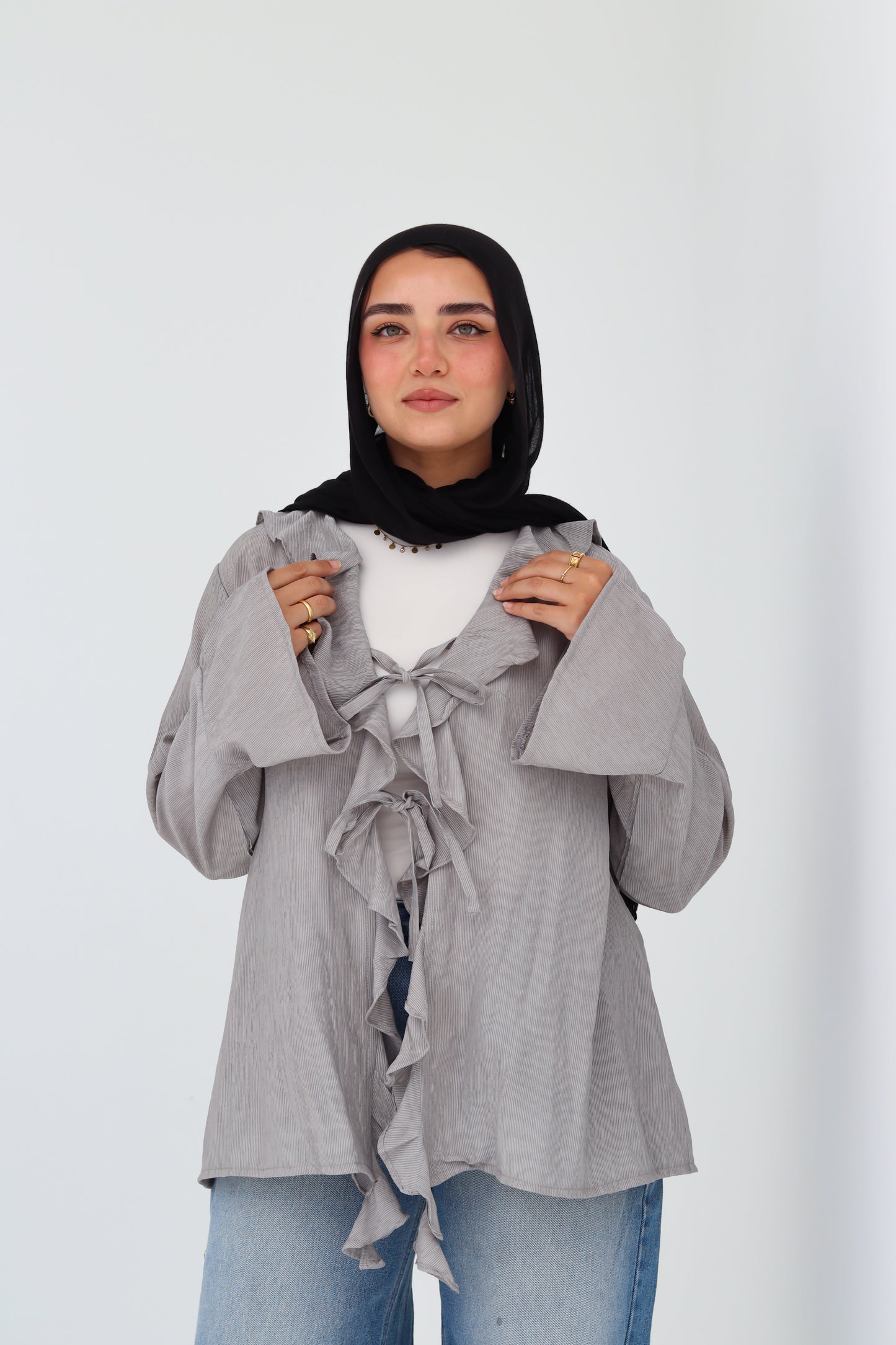 Nola Blouse - Light Grey