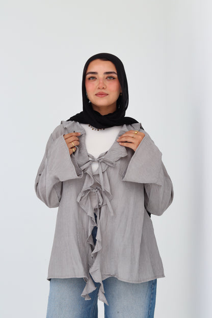 Nola Blouse - Light Grey