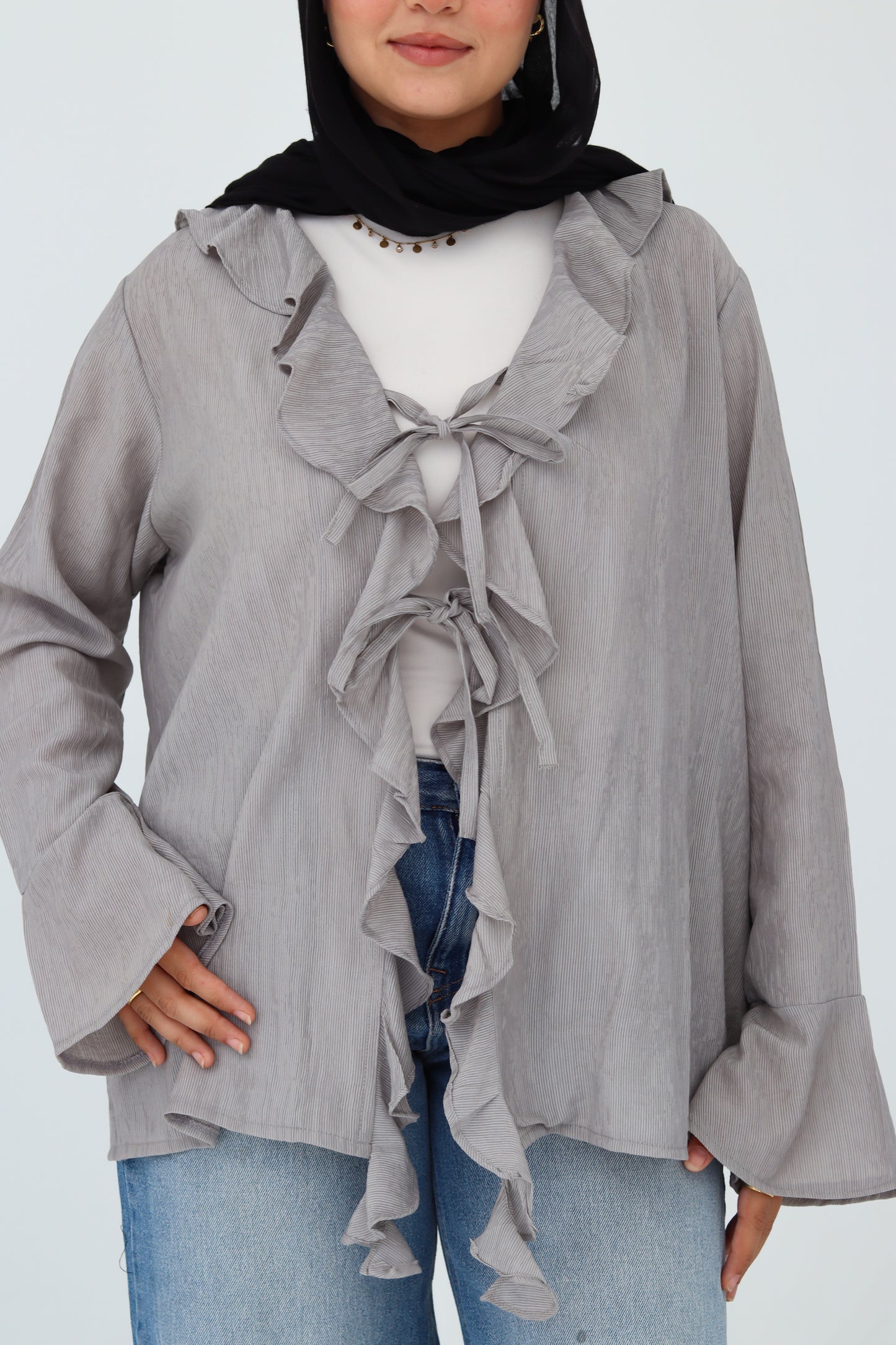 Nola Blouse - Light Grey