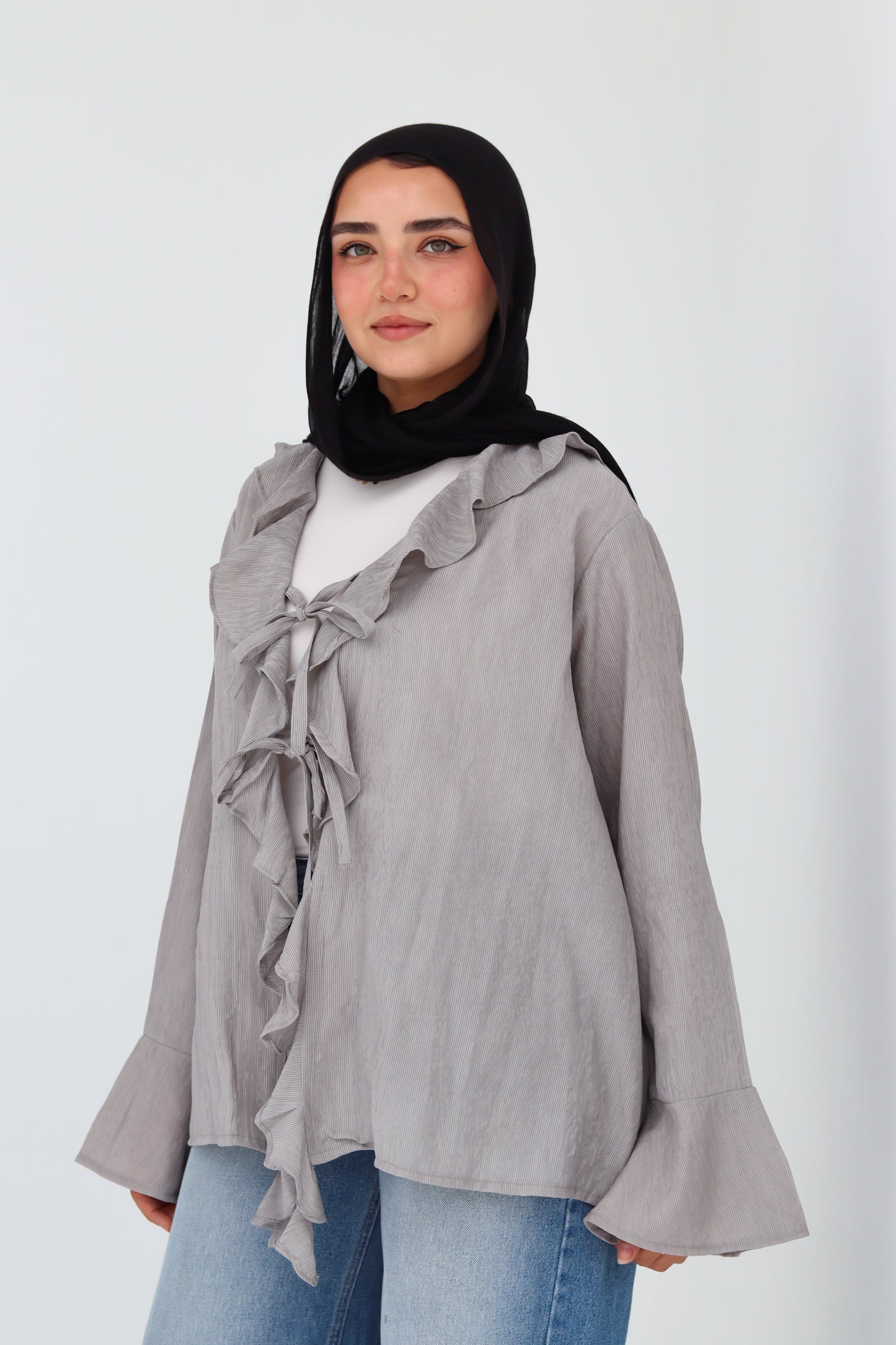 Nola Blouse - Light Grey