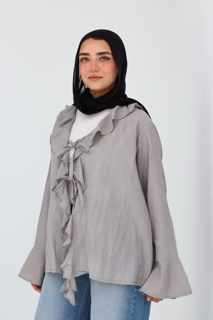 Nola Blouse - Light Grey