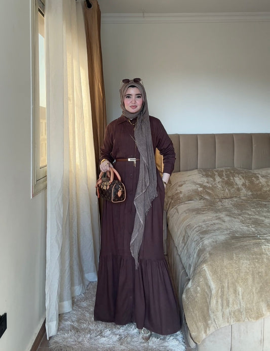 LINA DRESS IN BROWN