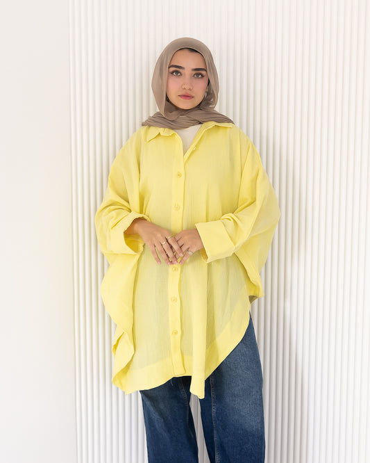 “Ghazal” Long shirt in yellow