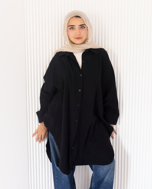 “Ghazal” Long shirt in black