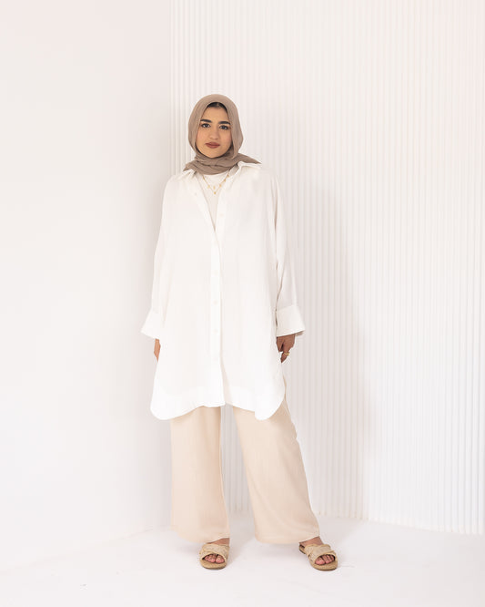 “Ghazal” Long shirt in white