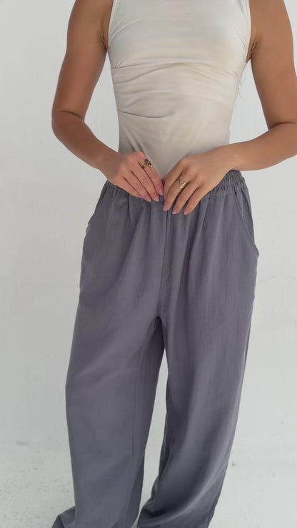 Everyday wide leg pants - Denim Gray