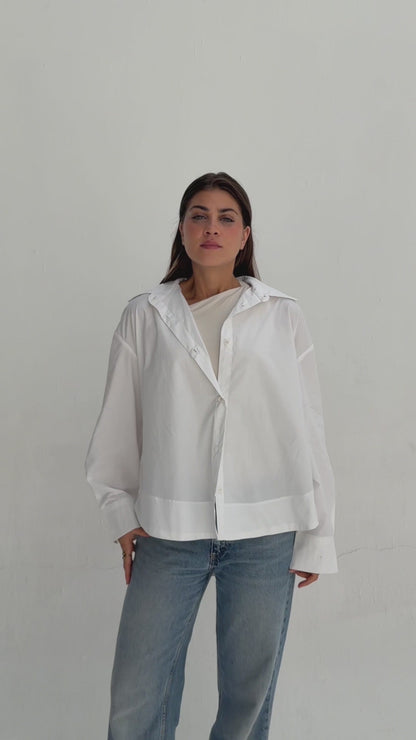 Oversized Poplin Shirt - White