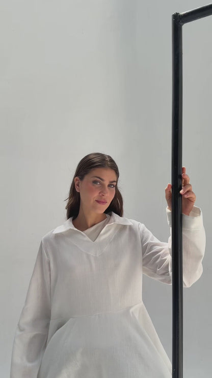 Ruffels Linen Blouse - White
